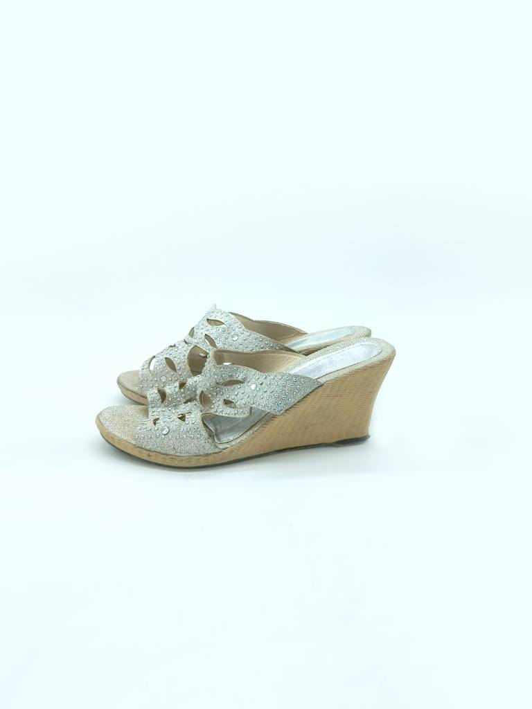 Grey Shimmery Wedge Heels for Women Antidote Thrift Store in Kathmandu