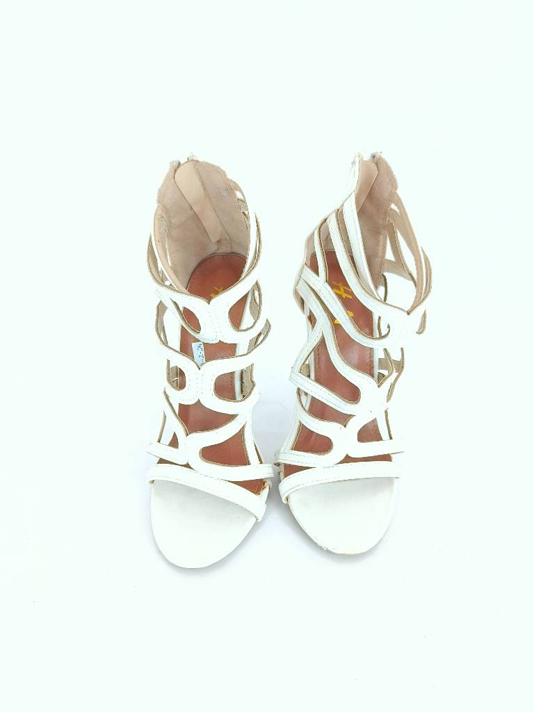 White Gladiator heels for women